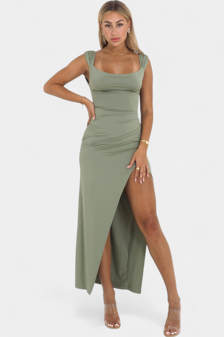 Viveka | Vestido elástico con lazo en la espalda