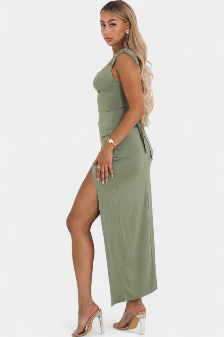 Viveka | Vestido elástico con lazo en la espalda