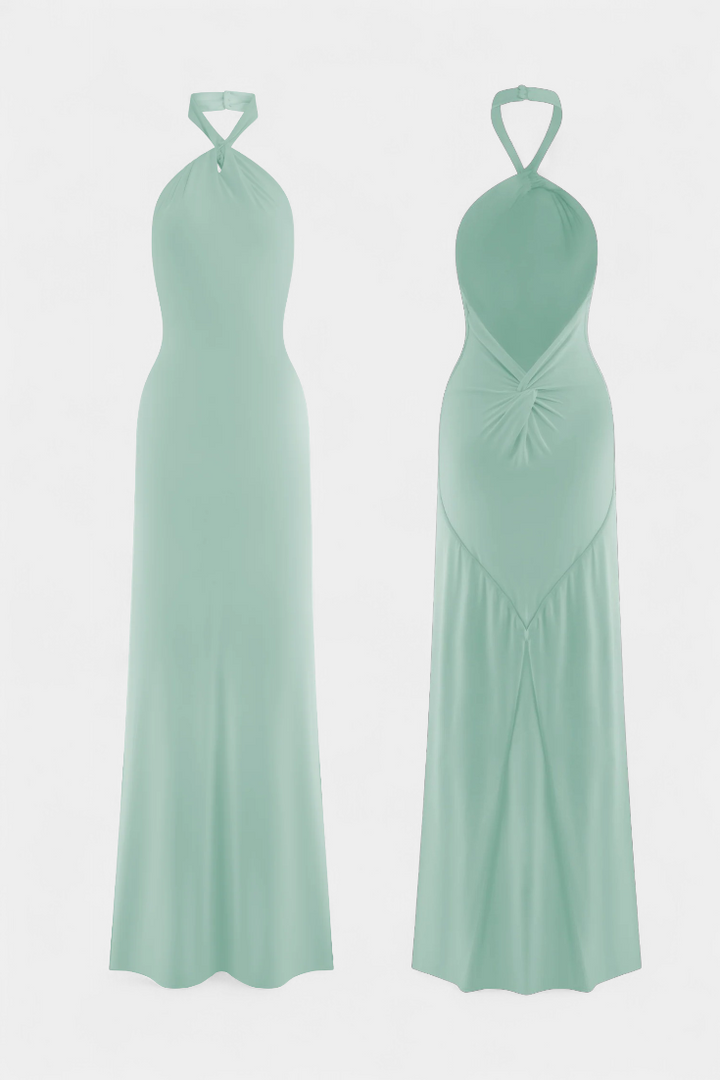 Trinity | Vestido ajustado con escote halter y fruncidos en la espalda