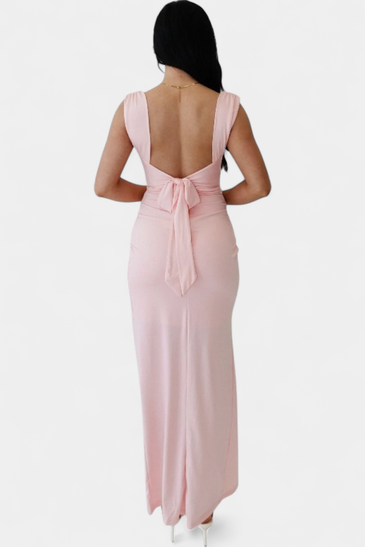 Viveka | Vestido elástico con lazo en la espalda