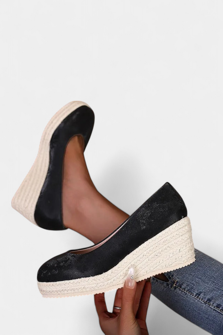 Laupa Zapatos de Plataforma con Suela Trenzada Estilo Espadrille