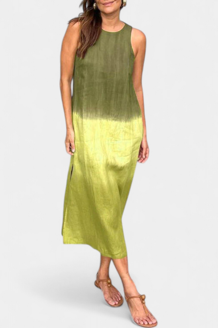 Taerra Vestido Sin Mangas con Estilo Tie-Dye en Degradé